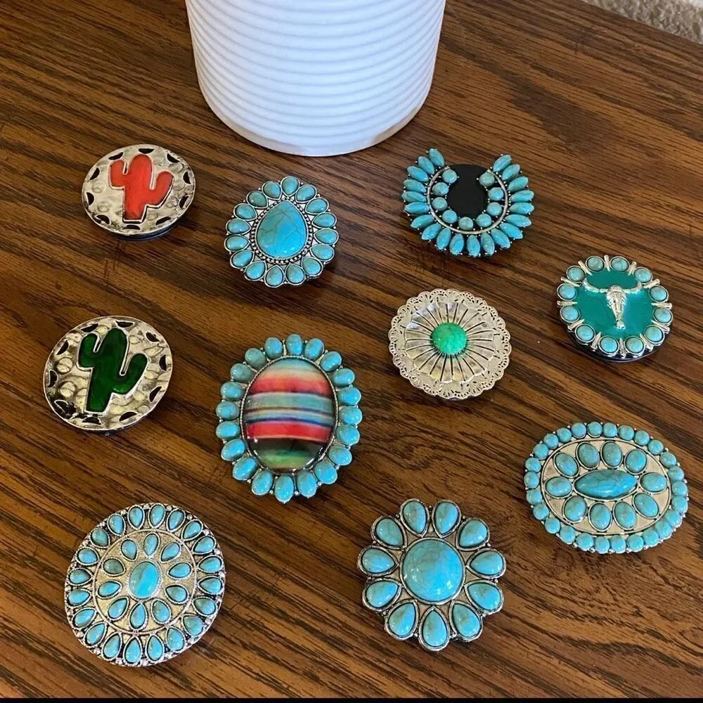 Western Serape Turquoise Phone Grip Womens On The Go Boho Grip Accessory New